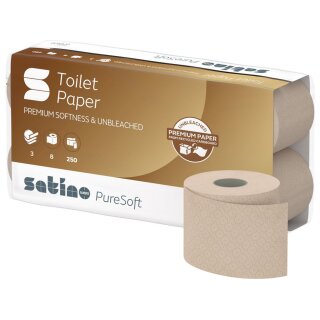 satino by wepa Toilettenpapier PureSoft 2-lagig braun