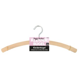 Peggy Perfect Holz-Kleiderbügel ohne Steg natur 2er Pack