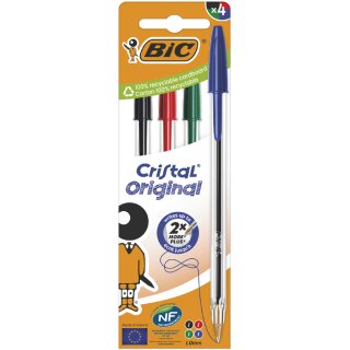 BIC Kugelschreiber Cristal Original sortiert 4er Kartonbox