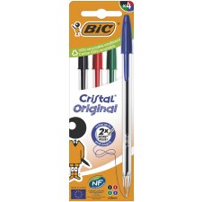 BIC Kugelschreiber Cristal Original sortiert 4er Kartonbox
