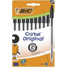 BIC Kugelschreiber Cristal Original schwarz 10er Kartonbox