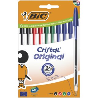 BIC Kugelschreiber Cristal Original sortiert 10er Kartonbox
