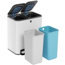 helit Tret-Abfalltrenner "the classy" 2 x 12 Liter weiß