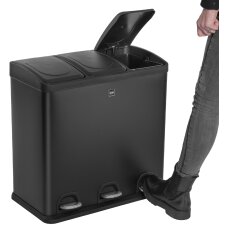 helit Tret-Abfalltrenner "the seperator" 3 x 20 Liter silber aus Edelstahl