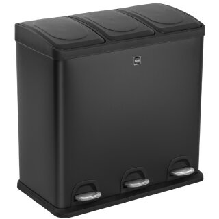 helit Tret-Abfalltrenner "the seperator" 3 x 20 Liter schwarz aus Kunststoff