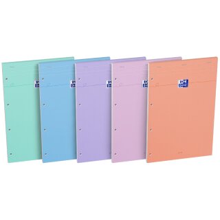 Oxford Notizblock Pastell 210 x 315 kariert 80 Blatt