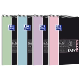 Oxford Studium Spiralnotizblock EASYNOTES Pastell A4+ seyès zufällige Farbe 1Stk