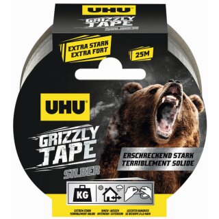 UHU PE-Gewebeband GRIZZLY TAPE silber 49 mm x 25 m