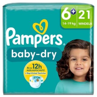 Pampers Windel Baby Dry Größe 6+ Extra Large Single Pack 14-19 kg 21 Stück
