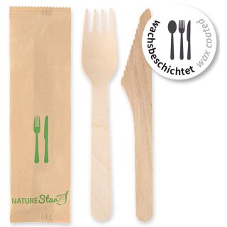 NATURE Star Besteck-Set Simple aus Birkenholz 2-teilig