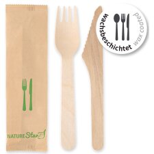 NATURE Star Besteck-Set Simple aus Birkenholz 2-teilig
