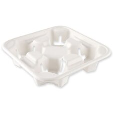 NATURE Star Becherträger Quattro aus Zuckerrohr weiß