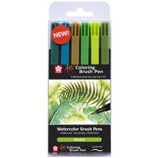 SAKURA Pinselstift Koi Coloring Brush Pen "Botanical" 6 Stück