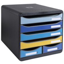 EXACOMPTA Schubladenbox BIG-BOX MAXI Bee Blue 6 Schübe