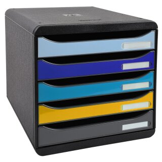 EXACOMPTA Schubladenbox BIG-BOX PLUS Bee Blue 5 Schübe