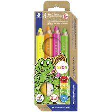 STAEDTLER Hexagonal-Buntstift Noris junior NEON 4er Etui