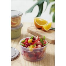 smartstore Frischhaltedose rund 0,3 L grau / transparent