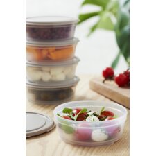 smartstore Frischhaltedose rund 0,3 L grau / transparent