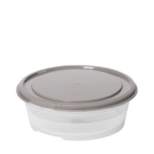 smartstore Frischhaltedose rund 0,45 L grau / transparent