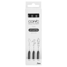 COPIC Fineliner MULTILINER schwarz 3er Set