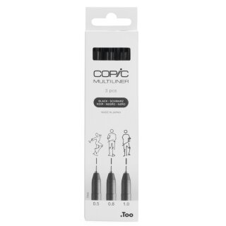 COPIC Fineliner MULTILINER schwarz 3er Set