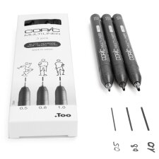 COPIC Fineliner MULTILINER schwarz 3er Set