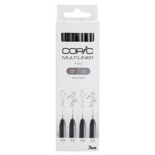 COPIC Fineliner MULTILINER grau 4er Set