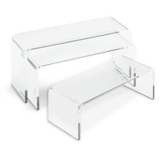 deflecto Podest rechteckig transparent 3er Set