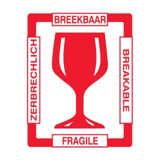 rillprint Hinweisetiketten "Glas" 80 x 100 mm 500 Etiketten