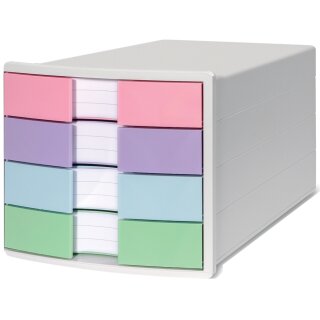 HAN Schubladenbox IMPULS 4 Schübe weiß/pastell