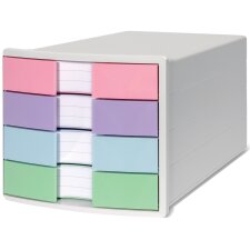 HAN Schubladenbox IMPULS 4 Schübe weiß/pastell