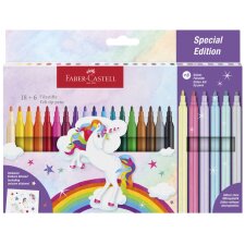 FABER-CASTELL Fasermaler Einhorn 18+6 Kartonetui