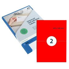 rillprint Fluoreszierende Etiketten 70 x 37 mm rot