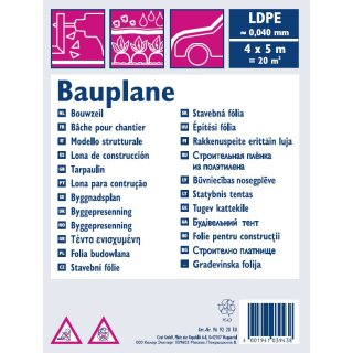 WESTEX Bauplane LDPE 40 my transluzent 4 x 5 m
