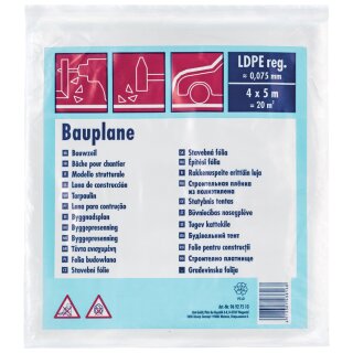 WESTEX Bauplane LDPE 75 my transluzent 4 x 5 m