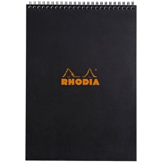 RHODIA Spiralnotizblock No. 18 DIN A4 gepunktet schwarz 80 Blatt