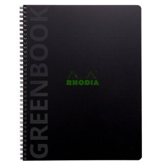 RHODIA Collegeblock GREENBOOK DIN A4+ kariert schwarz 80 Blatt