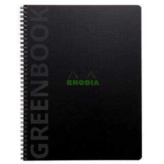 RHODIA Collegeblock GREENBOOK DIN A4+ liniert schwarz 80 Blatt