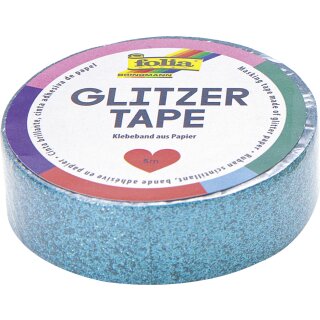 folia Deko-Klebeband Glitzer-Tape 15 mm x 5 m türkis