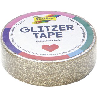 folia Deko-Klebeband Glitzer-Tape 15 mm x 5 m gold