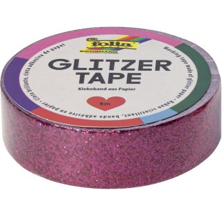 folia Deko-Klebeband Glitzer-Tape 15 mm x 5 m pink