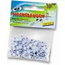 folia Wackelaugen rund 5 mm nicht selbstklebend 100...