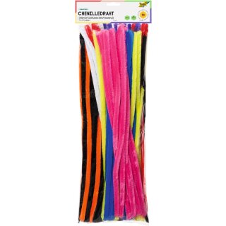 folia Chenilledraht FLAUSCHIG 20 mm x 500 mm sortiert Pfeifenputzer 50 Stück