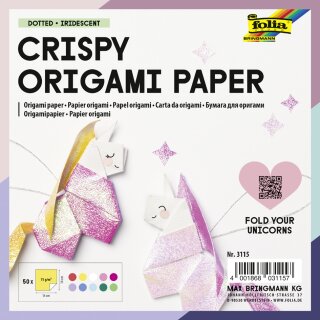 folia Faltblätter Crispy Origami Paper Punktprägung 50 Blatt