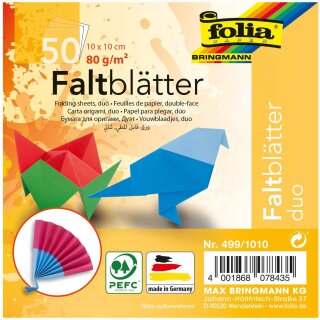 folia Faltblätter "DUO" 100 x 100 mm 50 Blatt