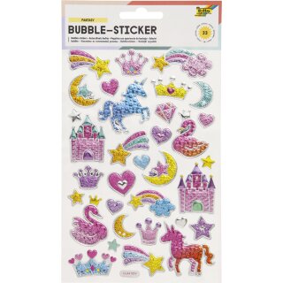 folia Bubble-Sticker FANTASY 1 Blatt à 33 Sticker