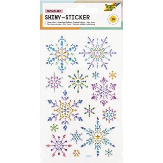 folia Weihnachts-Sticker Shiny SNOWFLAKE 1 Blatt à 16 Sticker