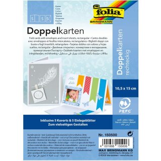 folia Klappkarten-Set 105 x 150 mm weiß
