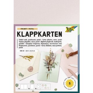 folia Klappkarten-Set 105 x 150 mm perlmutt pastell
