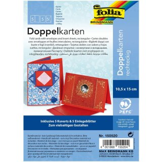 folia Klappkarten-Set 105 x 150 mm hochrot